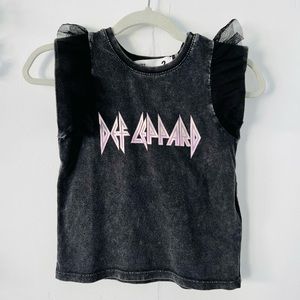 Black, Grunge, Acid Wash Def Leppard Tank